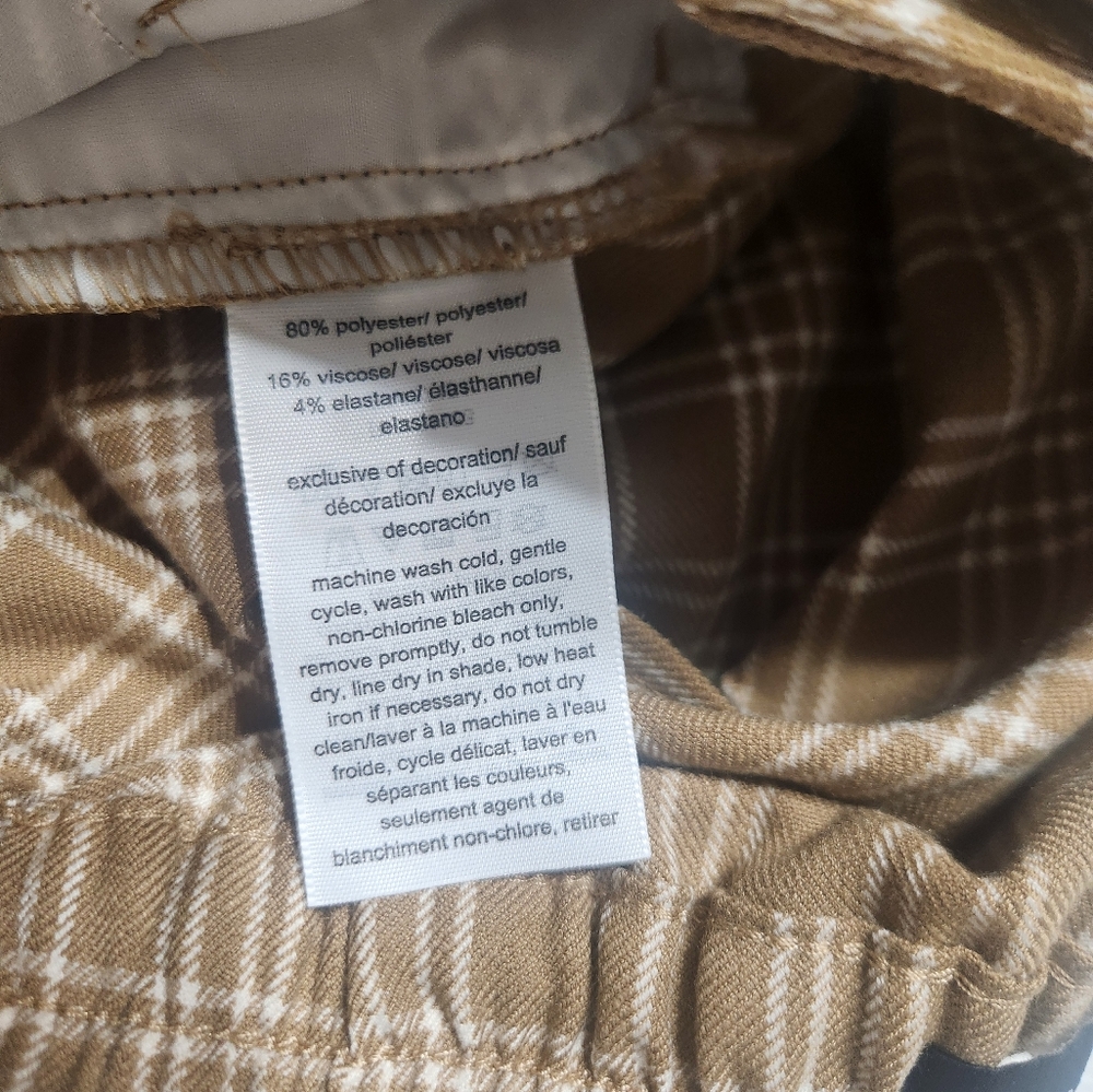 Tommy Hilfiger Brown And White Plaid Berkshire Ankle Womens Pants Size Small - Picture 6 of 8